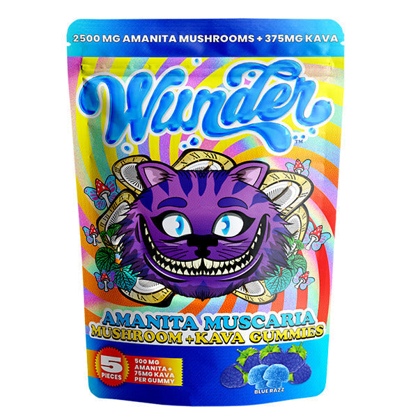Blue Razz - Wunder Amanita Muscaria Mushroom + Kava Gummies | 2,500mg Amanita Muscaria + 375 Mg Kava Per Bag