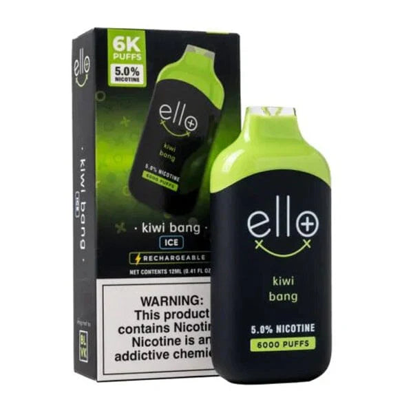 BLVK Ello Plus Disposable | 6000 Puffs | 12mL | 50mg | MOQ 10 | Kiwi Bang with Packaging