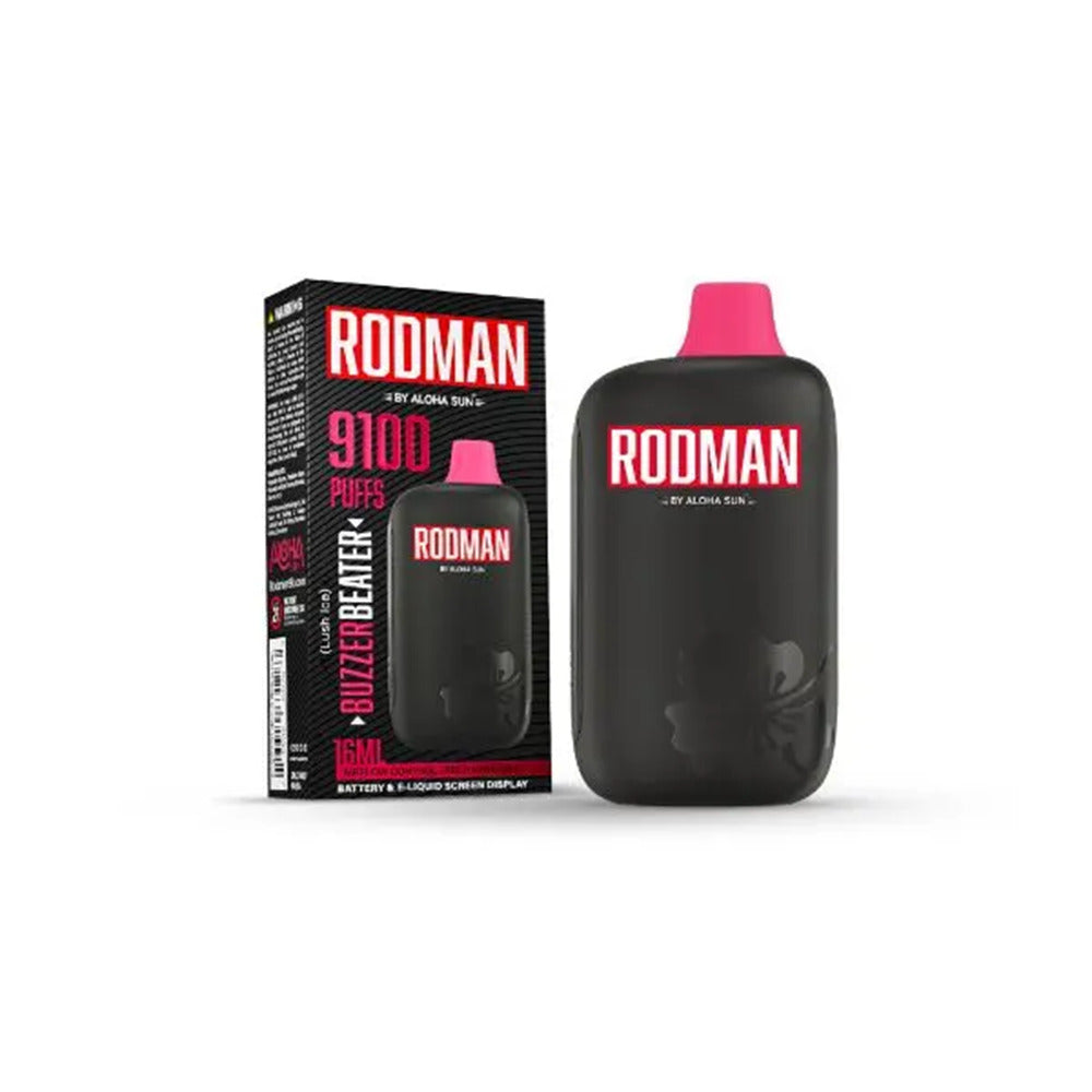 Aloha Sun Rodman Disposable | 9100 Puffs | 16mL | 50mg | MOQ 10 | Buzzer Beater with Packaging
