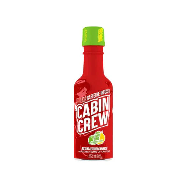 Cabin Crew (DSPLY 12pc)(Alcohol Enhancer)(50mL) – Red Eye Caffeine Infused – Lemon Lime (SAS)
