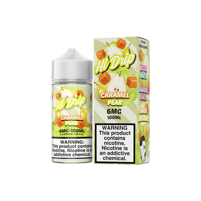 Hi-Drip Series E-Liquid | 100mL |(Freebase) | 6mg | Caramel Pear with packaging