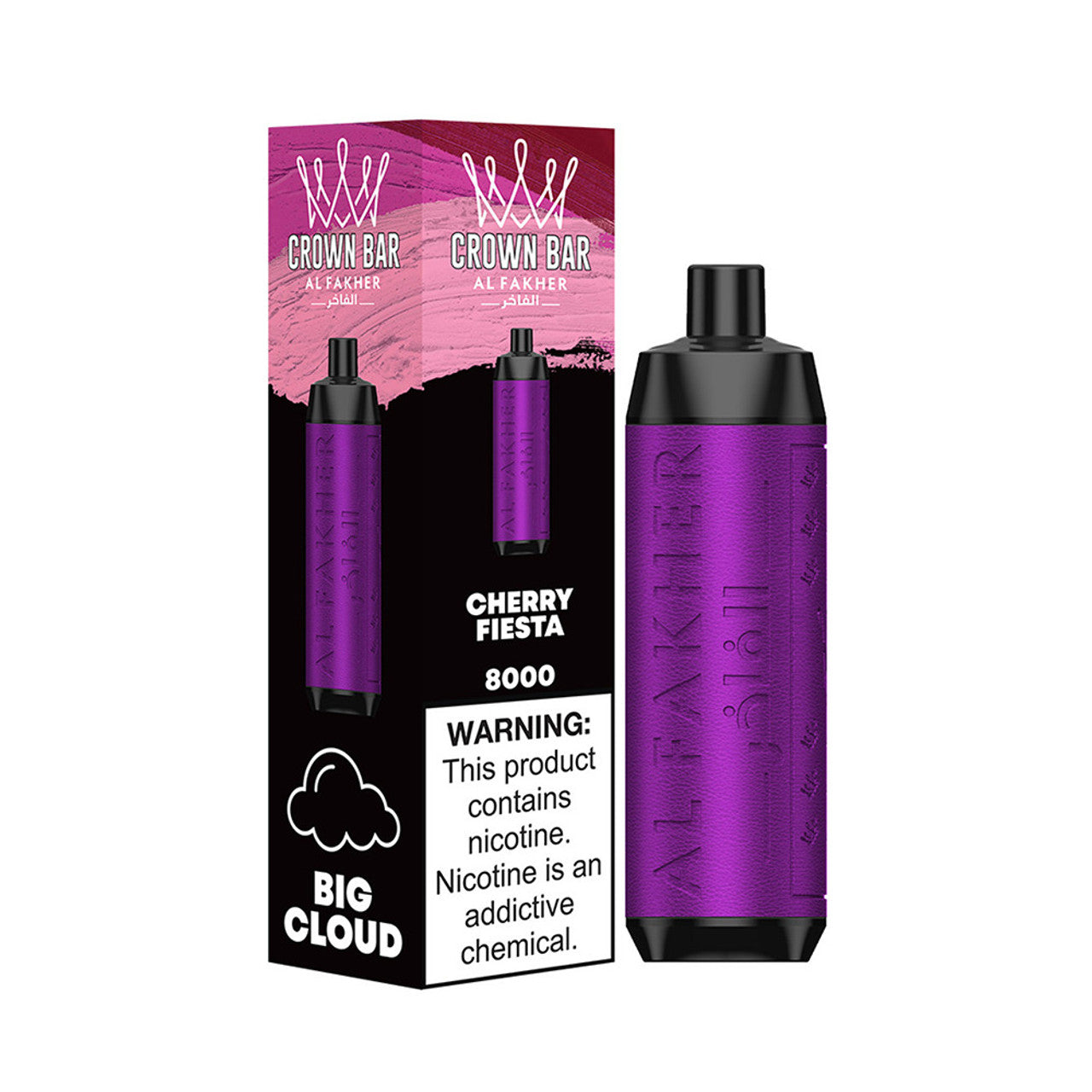 Crown Bar AF8000 Disposable | 8000 Puffs | 18mL | 50mg | MOQ 10 | Cherry Fiesta with Packaging 
