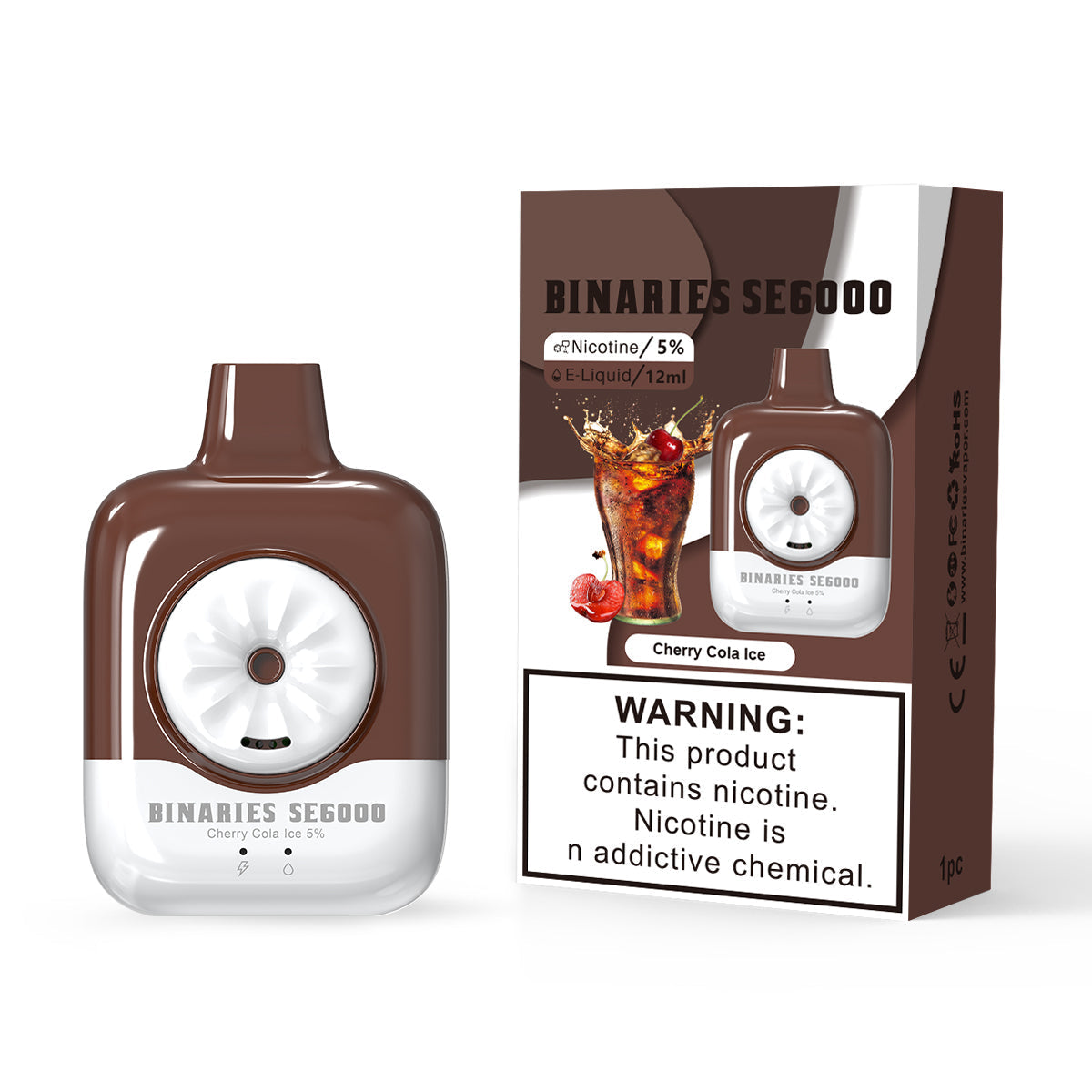 HorizonTech Binaries Cabin Disposable SE | 6000 Puffs | 12mL | 50mg | MOQ 10 | Cherry Cola Ice with Packaging