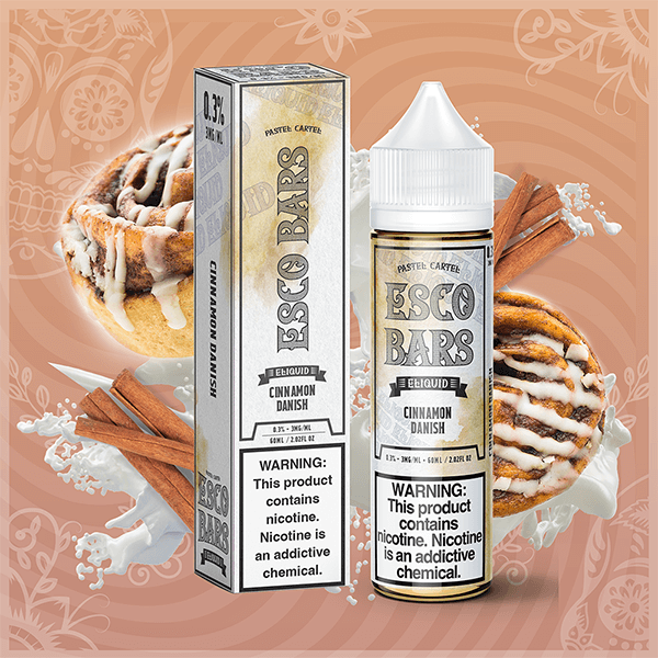 Esco Bars E-Liquid 60mL (Freebase) | Cinnamon Danish with packaging