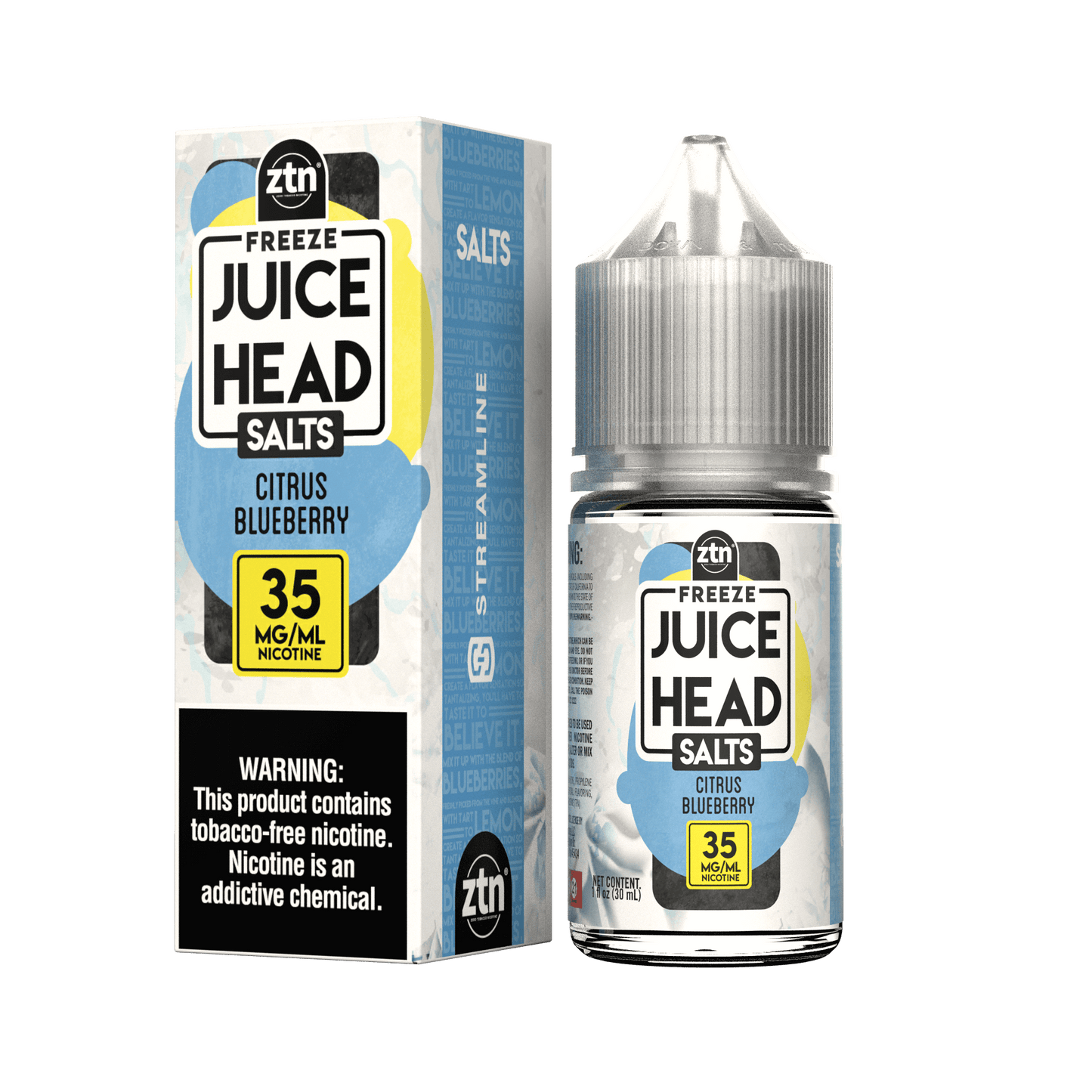 Juice Head Salt Series E-Liquid | 30mL | 35mg | Salt Nic | Citrus Blueberry Freeze with packaging