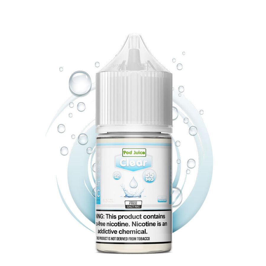 Pod Juice | TFN Salt Series E-Liquid | 30mL | 55mg | (Salt Nic) | Clear bottle