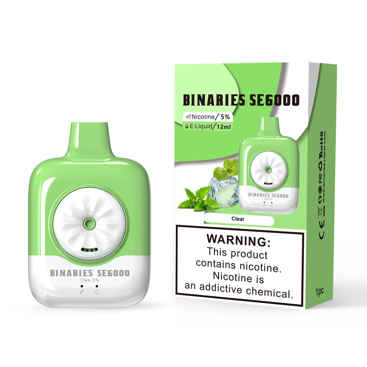 HorizonTech Binaries Cabin Disposable SE | 6000 Puffs | 12mL | 50mg | MOQ 10 | Clear with Packaging