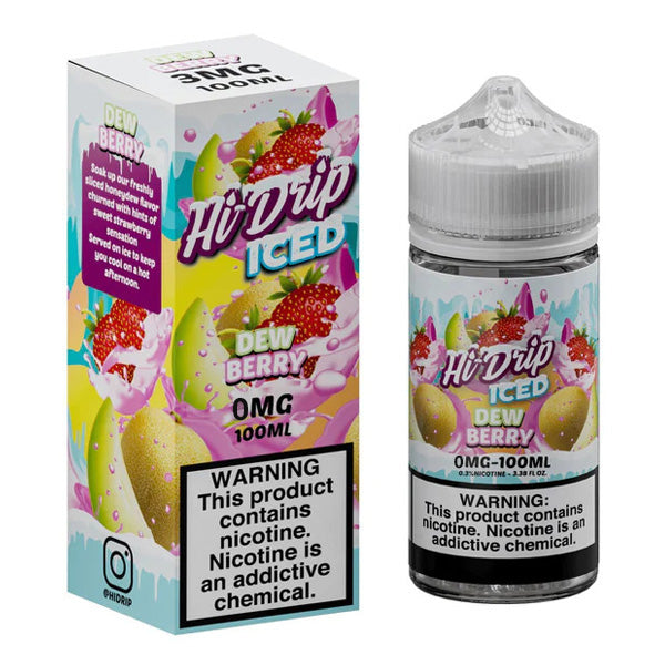 Hi-Drip Series E-Liquid 100mL (Freebase) | 0mg | Dew Berry Iced with packaging