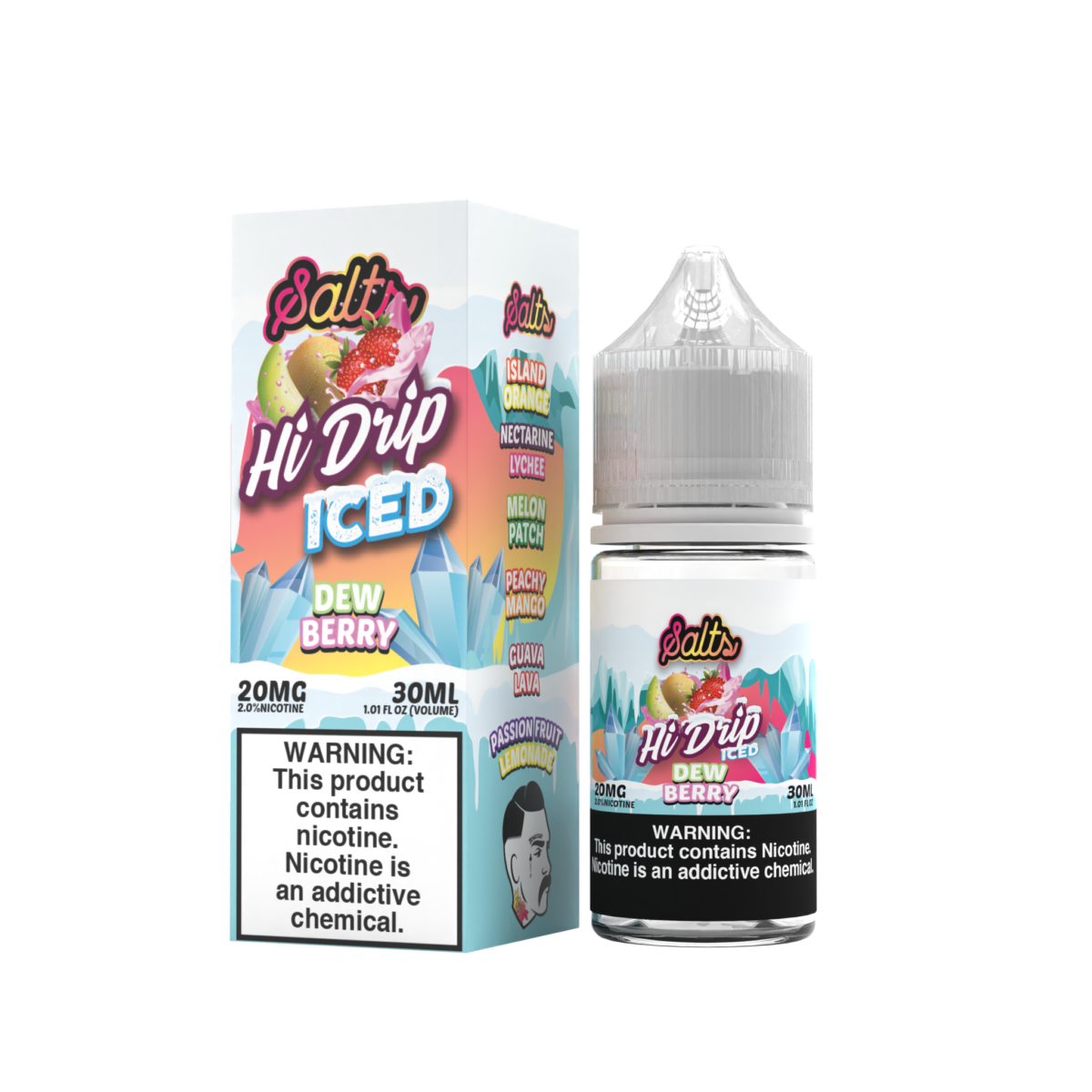 Hi-Drip Salt Series E-Liquid | 30mL | 20mg | (Salt Nic) | DewBerry Iced with packaging