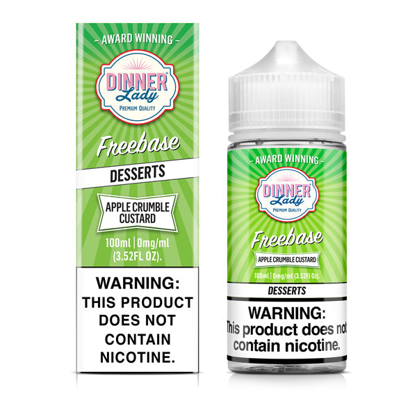 Dinner Lady TF-Nic Series E-Liquid 100mL (Freebase) | Crumble Custard with Packaging