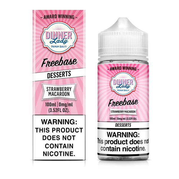 Dinner Lady TF-Nic Series E-Liquid 100mL (Freebase) | Strawberry Macaroon with Packaging