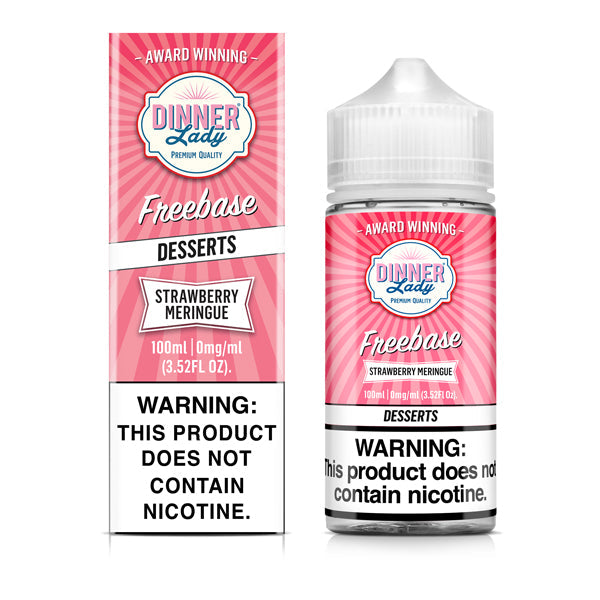 Dinner Lady TF-Nic Series E-Liquid 100mL (Freebase) | Strawberry Merangue with Packaging