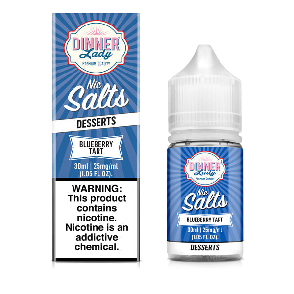 Dinner Lady SALTS E-Liquid | Blueberry Tart 30mL | 25Mg with packaging