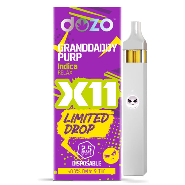 Paranoic – X11 Live Resin + Delta 11 + HHC + THCP + THCJD Disposable 2.5g | Grand Daddy Purp Indica with Packaging