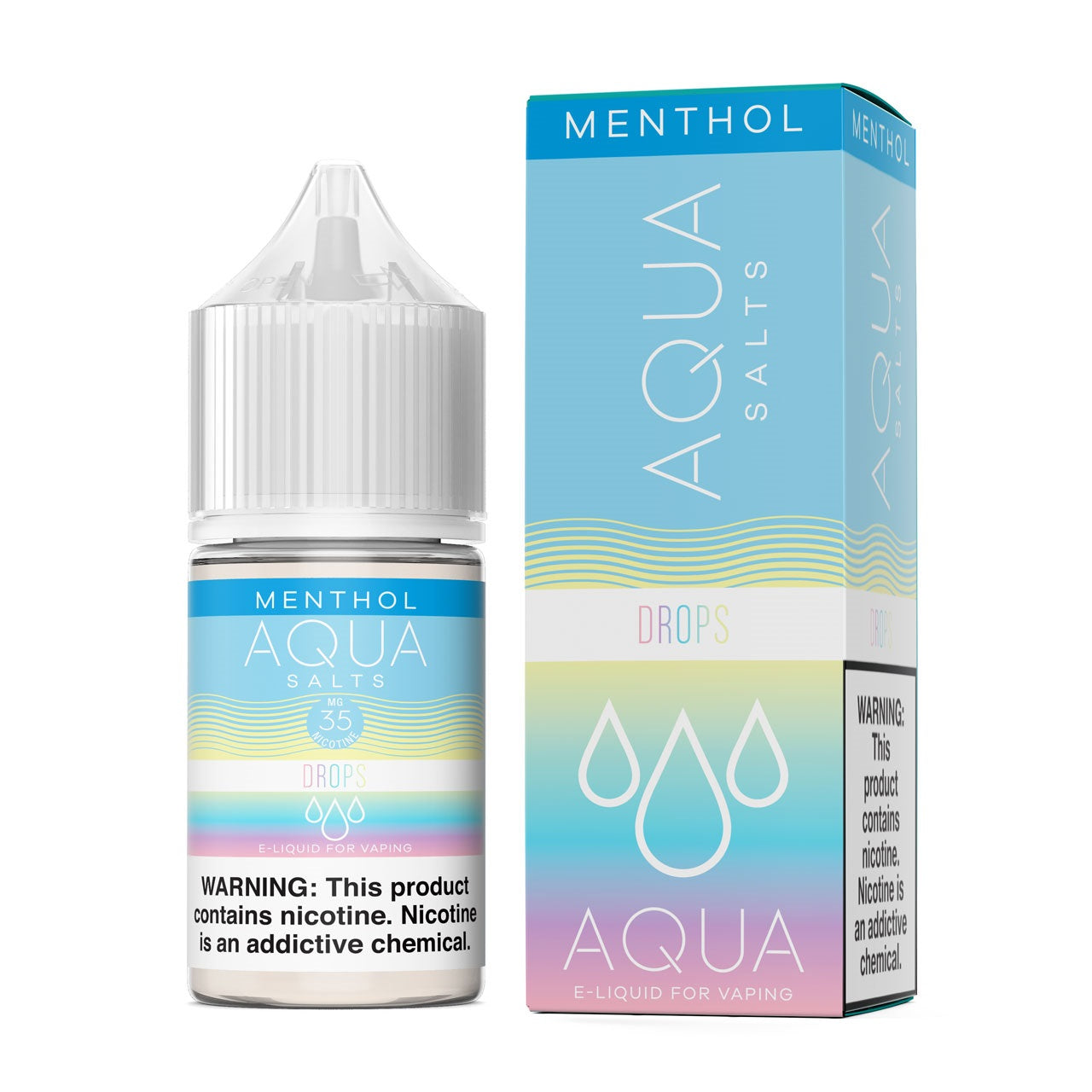 Aqua Salt Series E-Liquid | 30mL | (Salt Nic) | Drops Menthol with packaging