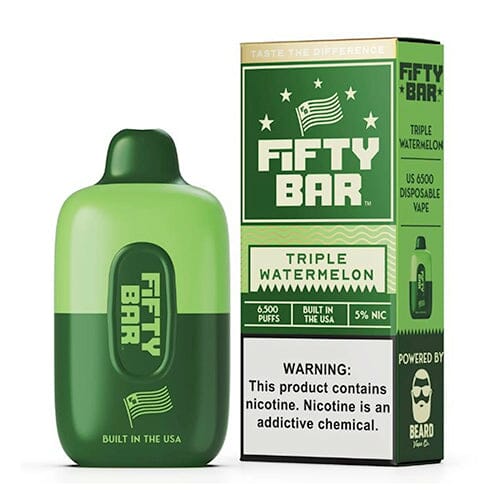 Fifty Bar Disposable | 6500 Puffs | 16mL | 50Mg | MOQ 5 | Triple Watermelon with Packaging