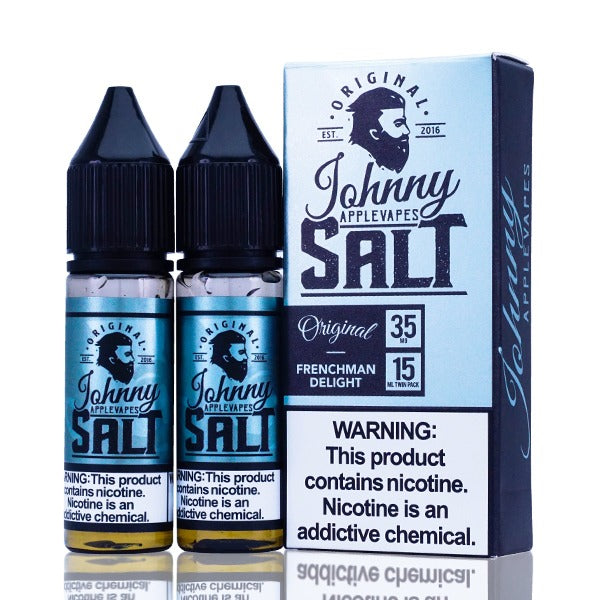 Johnny AppleVapes Salt Series E-Liquid | x2-15mL | 35mg | Frenchman delight with packaging