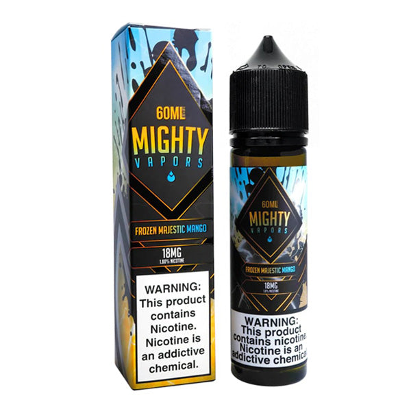 Mighty Vapors Series E-Liquid | 60mL | 18mg | Frozen Majestic Mango with packaging