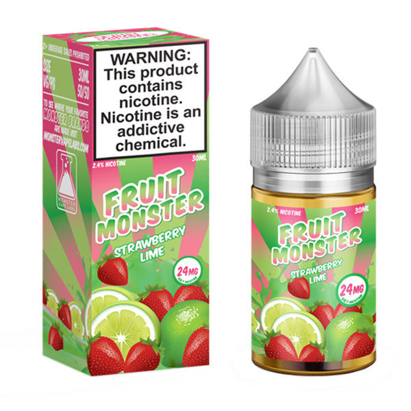 Jam Monster Salt Series E-Liquid | 30mL | 24mg | Fruit Strawberry Lime with packaging