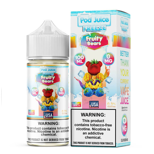 Pod Juice TFN Hyde Series E-Liquid | 100mL | 0mg | (Freebase) | Fruity Bears Freeze with Packaging