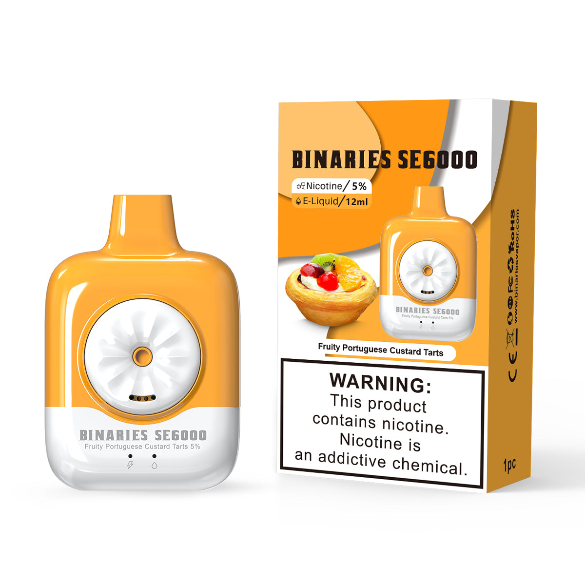HorizonTech Binaries Cabin Disposable SE | 6000 Puffs | 12mL | 50mg | MOQ 10 | Fruity Portuguese Custard Tarts with Packaging