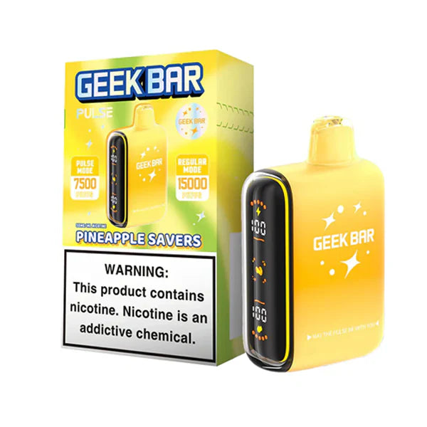 Geek Bar Pulse Disposable | 15000 Puffs | 16mL | 50mg | MOQ 5 | Pineapple Savers with packaging