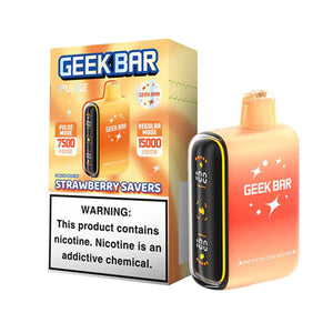 Geek Bar Pulse 15000 Disposables(5 Pack)  Strawberry Savers with packaging