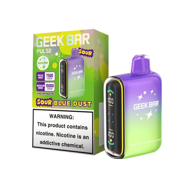 Geek Bar Pulse Disposable | 15000 Puffs | 16mL | 50mg | MOQ 5 | Sour Blue Dust with Packaging 
