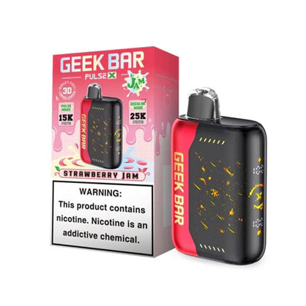 Geek Bar Pulse X Disposable | 25000 Puffs | 18mL | 50mg | MOQ 5 | Strawberry Jam with packaging