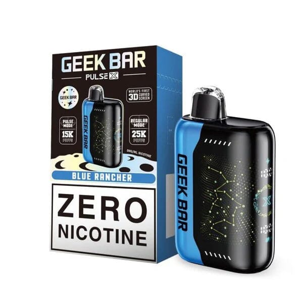 Geek Bar Pulse X ZERO Disposable 25000 Puff 18mL • MOQ 5 | Blue Rancher with Packaging