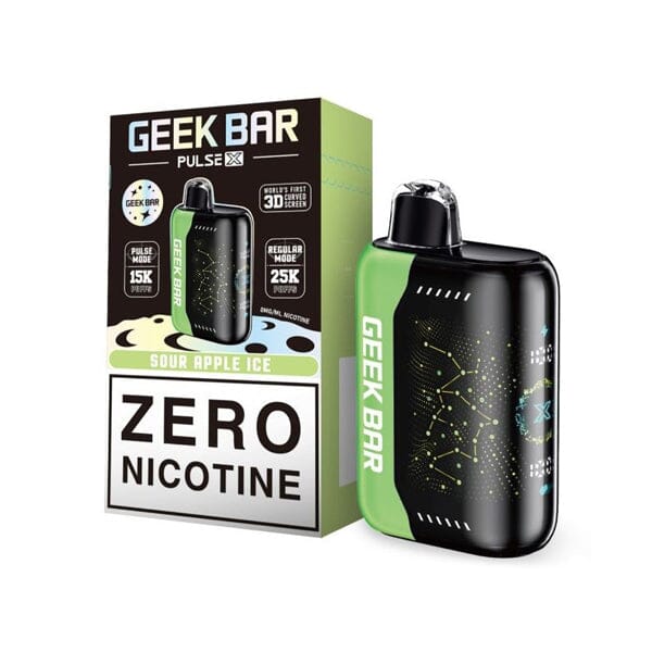 Geek Bar Pulse X ZERO Disposable 25000 Puff 18mL • MOQ 5 | Sour Apple Ice with Packaging