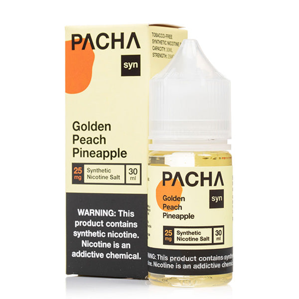 Pachamama TFN Salt Series E-Liquid | 30mL | (Salt Nic) | Golden Peach Pineapple with packaging