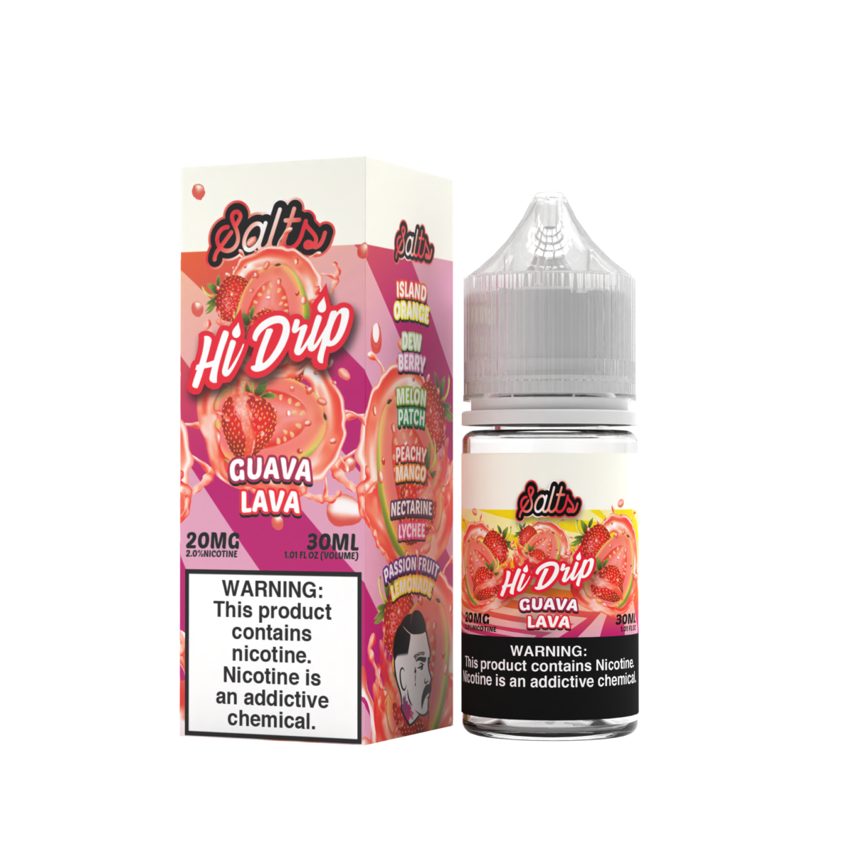 Hi-Drip Salt Series E-Liquid | 30mL | 20mg | (Salt Nic) | Guava Lava with packaging