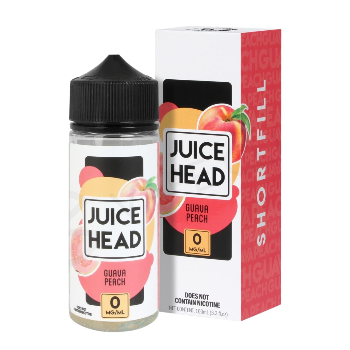 Juice Head Series E-Liquid | 100mL | 0mg | (Freebase) | Guava Peach with Packaging