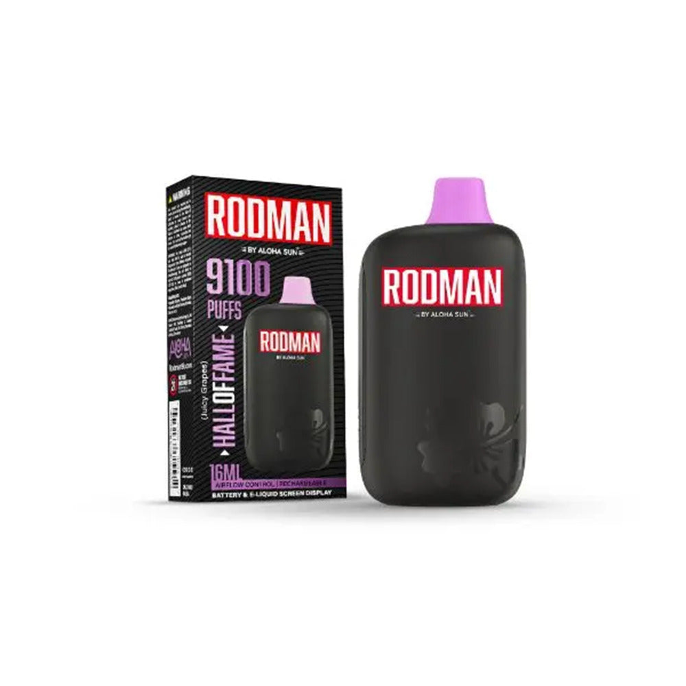 Aloha Sun Rodman Disposable | 9100 Puffs | 16mL | 50mg | MOQ 10 | Hall of Fame with Packaging