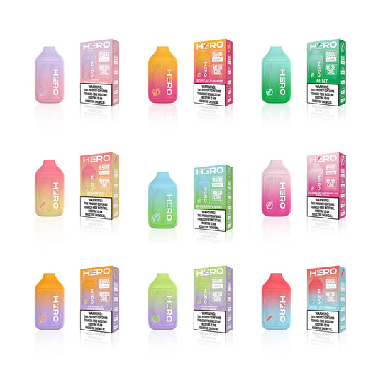 Hero Disposable 6500 Puffs 9mL 50mg Group Photo 