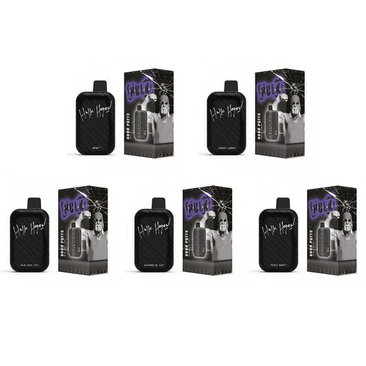 Hulk Hogan Disposables | 8000 Puffs | 18mL | 50mg | MOQ 5 | Hollywood Group Photo with Packaging