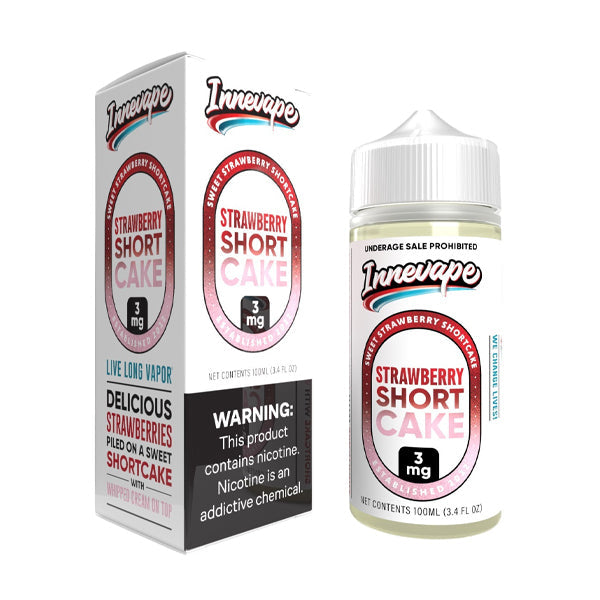 Innevape TFN Series E-Liquid | 100mL | 3mg | (Freebase) | Strawberry Shortcake with packaging