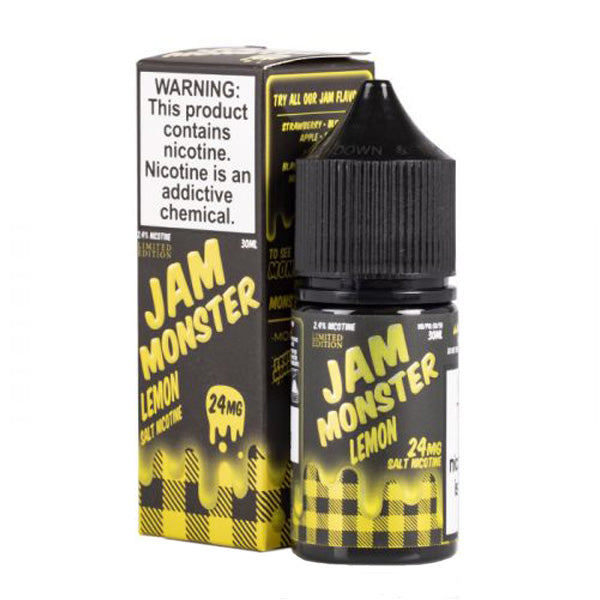 Jam Monster Salt Series E-Liquid | 30mL | 24mg | Jam Lemon with packaging