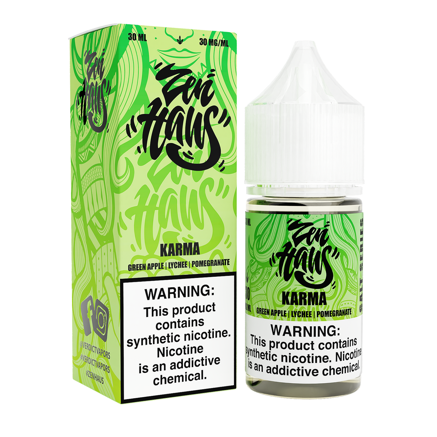 Zen Haus Salt Series E-Liquid | 30mL | (Salt Nic) | Karma with packaging