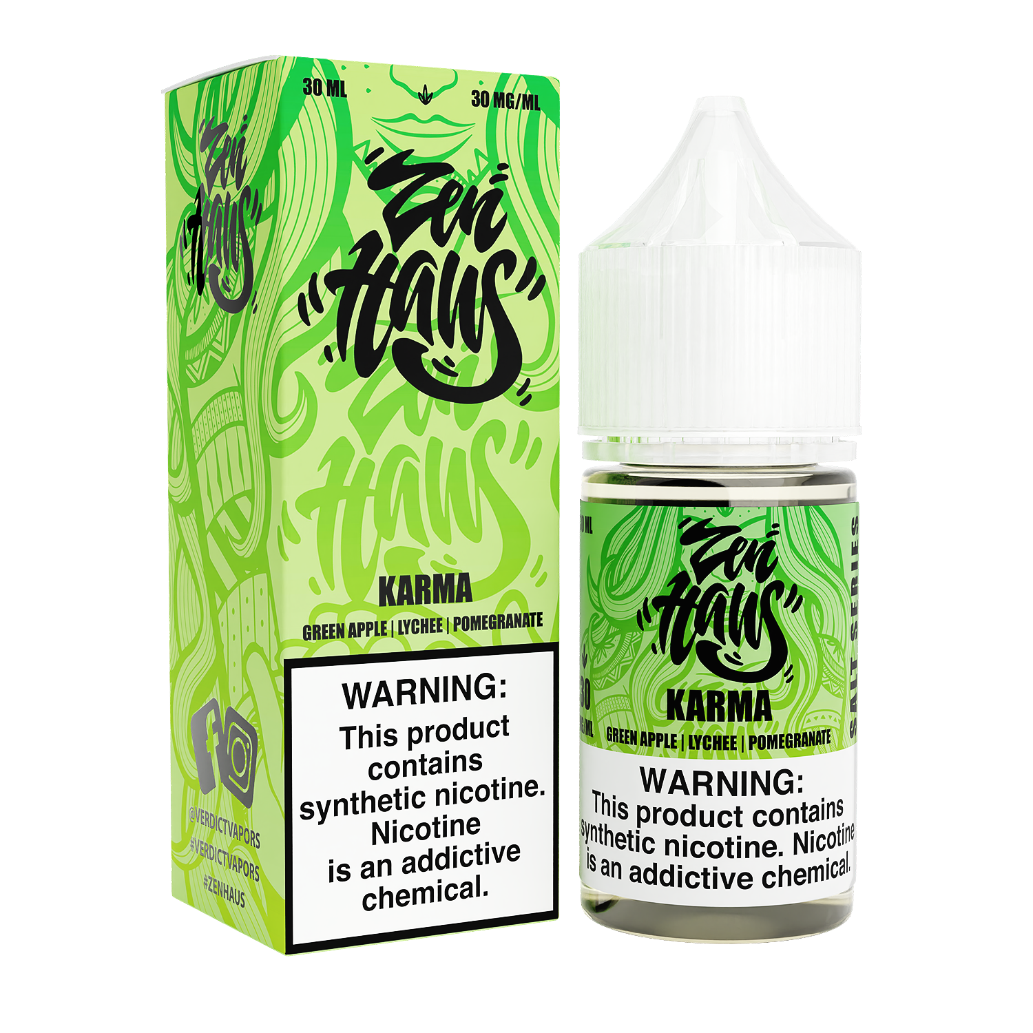 Zen Haus Salt Series E-Liquid | 30mL | (Salt Nic) | Karma with packaging