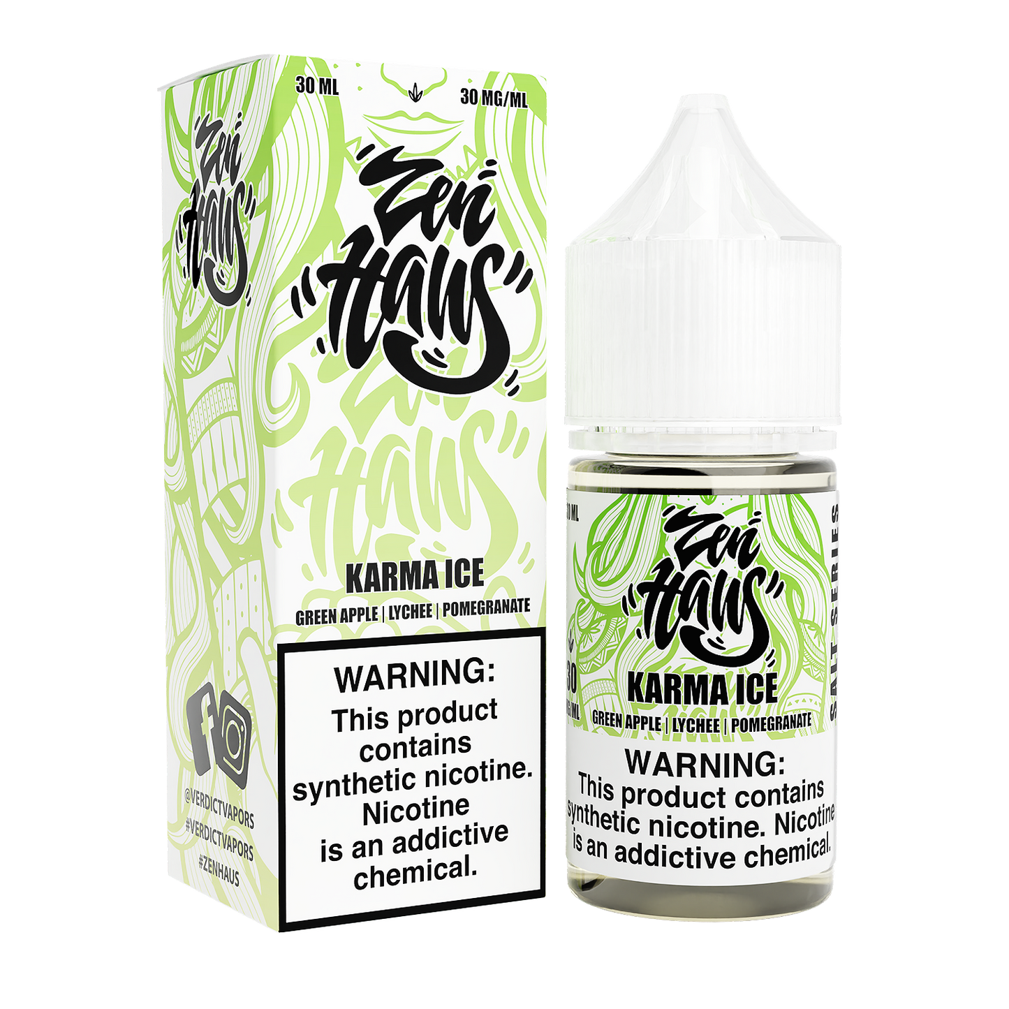 Zen Haus Salt Series E-Liquid | 30mL | (Salt Nic) | Karma Ice with packaging