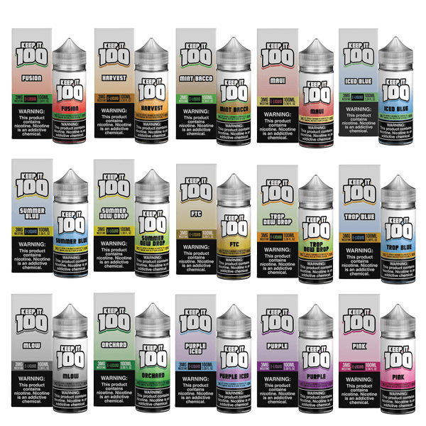 Keep It 100 TFN Series E-Liquid 0mg | 100mL (Freebase) | Group Photo