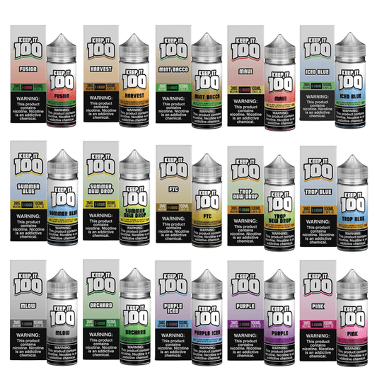Keep It 100 TFN Series E-Liquid 0mg | 100mL (Freebase) | Group Photo