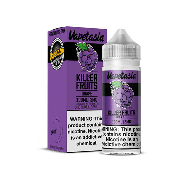 Vapetasia Series E-Liquid (Freebase) | 100mL | 3mg | Killer Fruits Grape with packaging