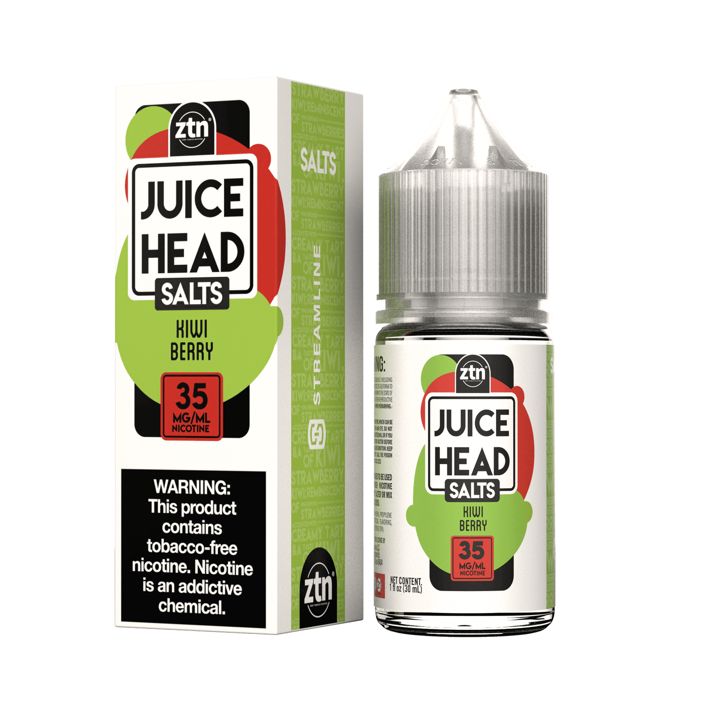 Juice Head Salt Series E-Liquid | 30mL | 35mg | Salt Nic | Kiwi Berry with packaging