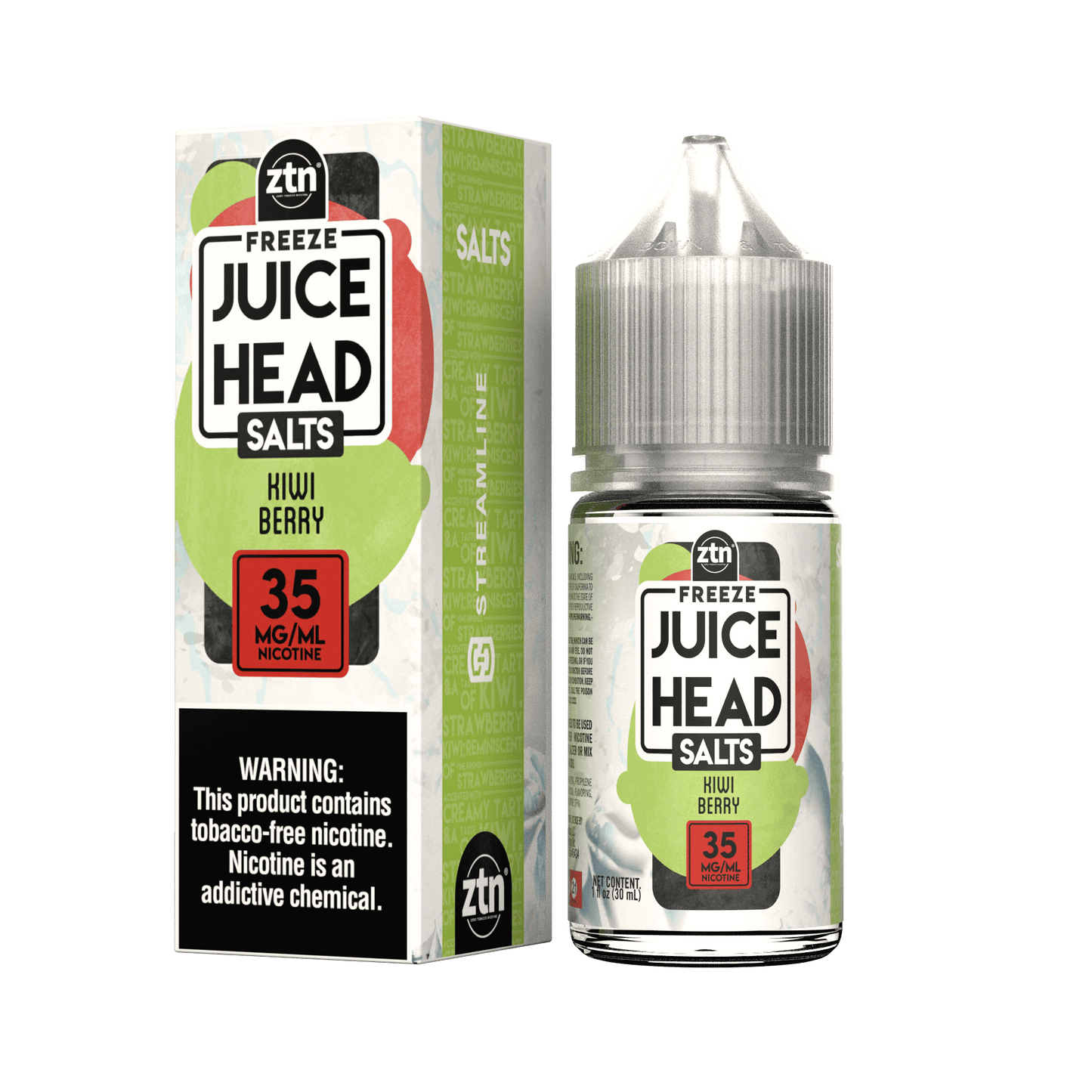 Juice Head Salt Series E-Liquid | 30mL | 35mg | Salt Nic | Kiwi Berry Freeze with packaging