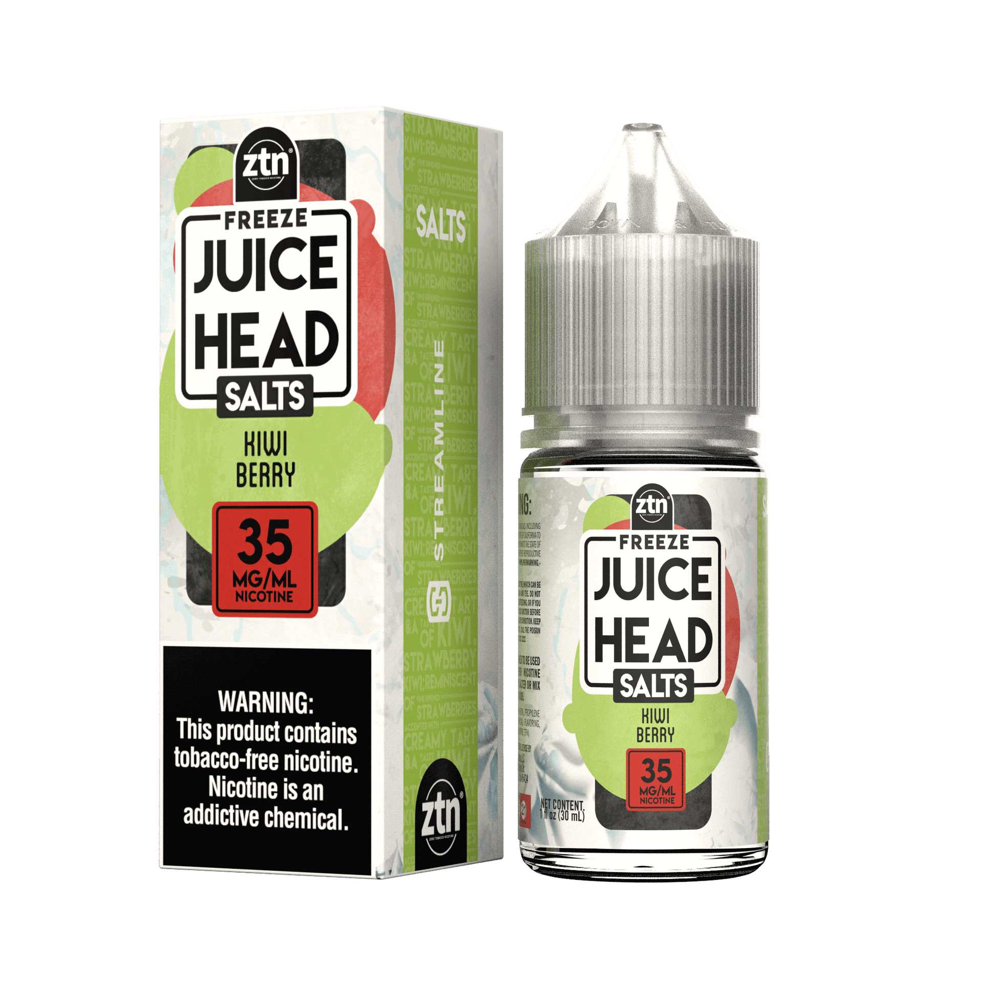 Juice Head Salt Series E-Liquid | 30mL | 35mg | Salt Nic | Kiwi Berry Freeze with packaging