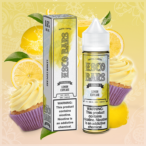 Esco Bars E-Liquid 60mL (Freebase) | Lemon Cupcake with packaging
