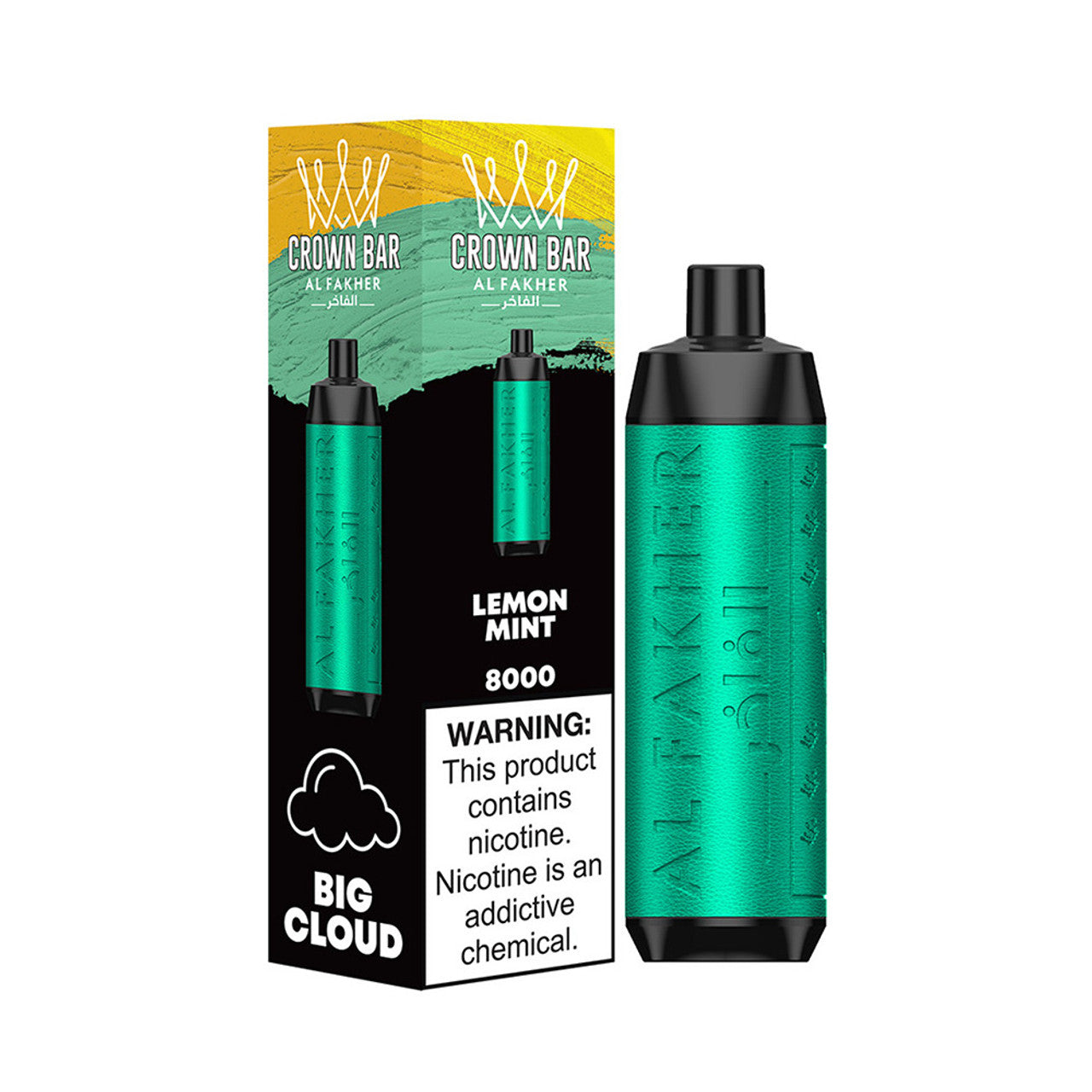 Crown Bar AF8000 Disposable | 8000 Puffs | 18mL | 50mg | MOQ 10 | Lemon MInt with Packaging 